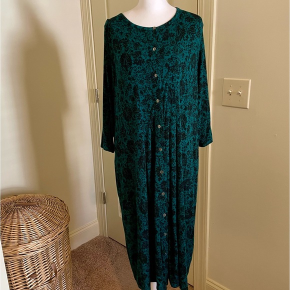 J. Jill Green and Black Dress Size 3X - Picture 2 of 7